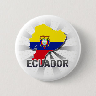 Ecuador-Flaggen-Karte 2,0 Button