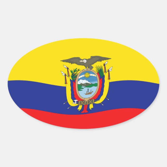 Ecuador-Flaggenaufkleber Ovaler Aufkleber (Vorderseite)