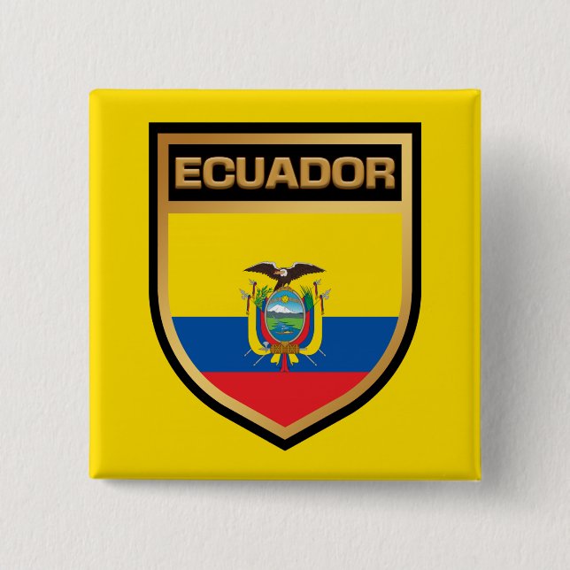 Ecuador-Flaggenschild Button (Vorderseite)