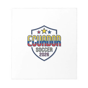 Ecuador Fußball 2026 Fußball Fett Land Schriftzug Notizblock