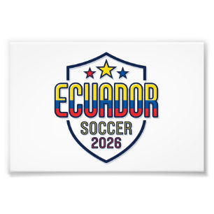 Ecuador Fußball 2026 Fußball Fett Landestypografie Fotodruck