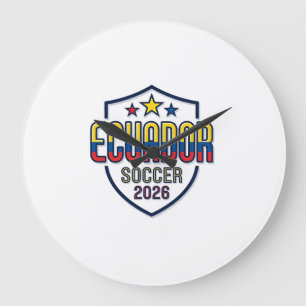 Ecuador Fußball 2026 Fußball Fett Landestypografie Große Wanduhr