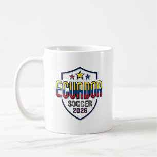 Ecuador Fußball 2026 Fußball Fett Landestypografie Kaffeetasse