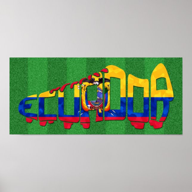 Ecuador Fußball-Boot Poster (Vorne)