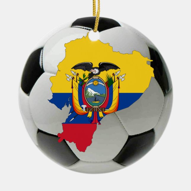 Ecuador-Fußballfußballverzierung Keramikornament (Vorne)