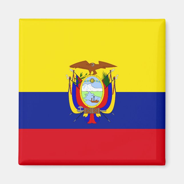 Ecuador Hochwertige Flagge Magnet (Vorne)