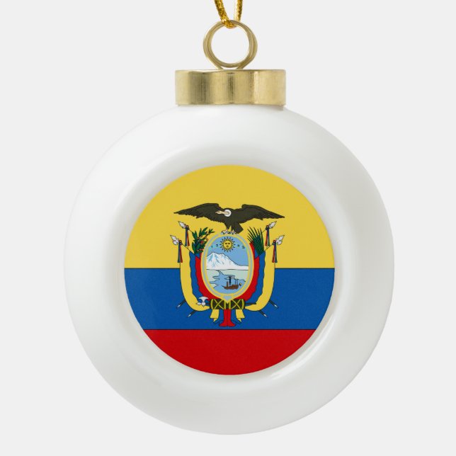 Ecuador Keramik Kugel-Ornament (Vorderseite)