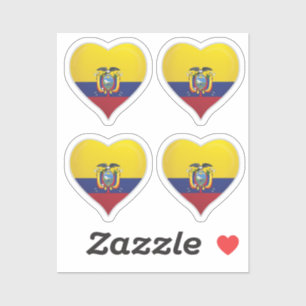 Ecuador Liebe Flaggenstempel Aufkleber