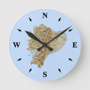 Ecuador Map Clock Runde Wanduhr