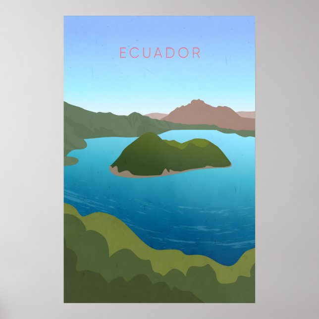 Ecuador Minimal Reiseplakat Poster (Vorne)