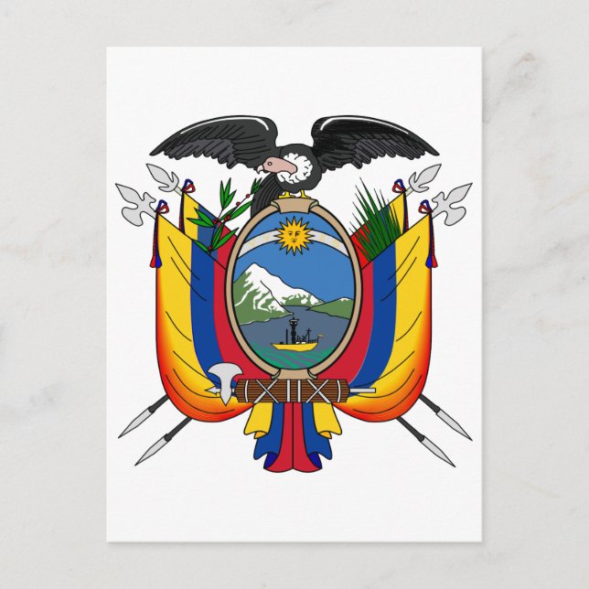 Ecuador - Offizielles Wappen-Heraldry-Symbol Postkarte (Vorderseite)