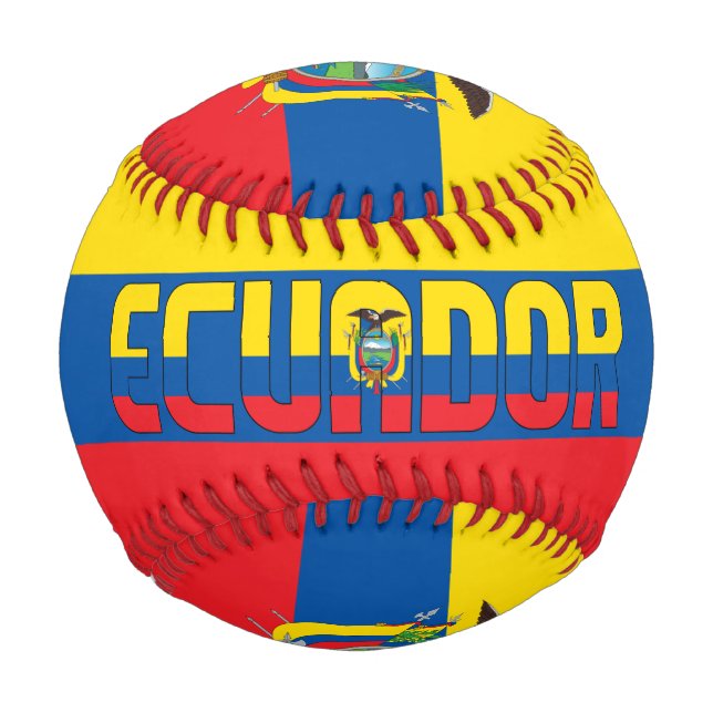 Ecuador - Patriotische Flagge und Wappen Baseball (Vorderseite)