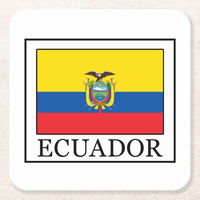 Ecuador Rechteckiger Pappuntersetzer (Vorderseite)