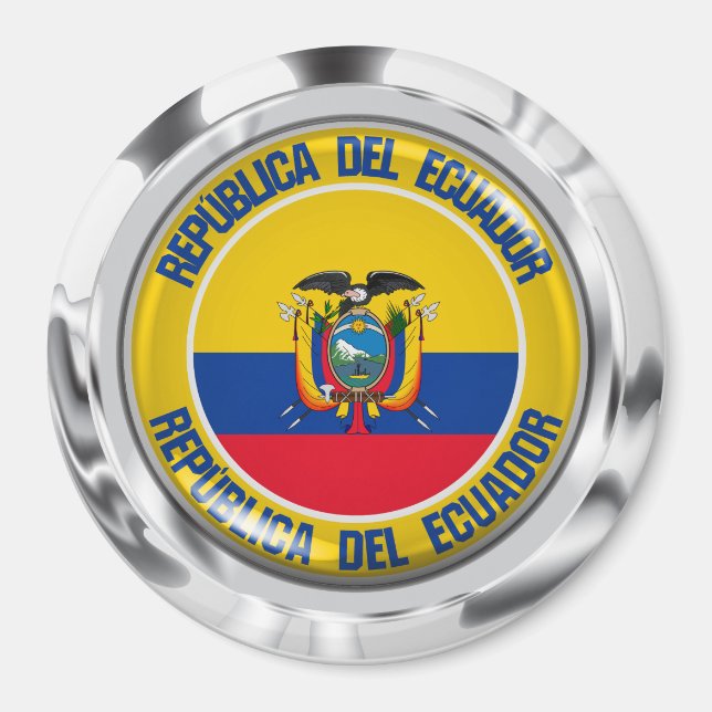 Ecuador-RundEmblem Magnet (Vorne)