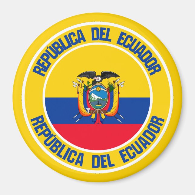 Ecuador-RundEmblem Magnet (Vorne)