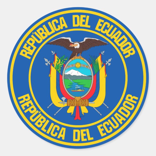 Ecuador-RundEmblem Runder Aufkleber (Vorderseite)