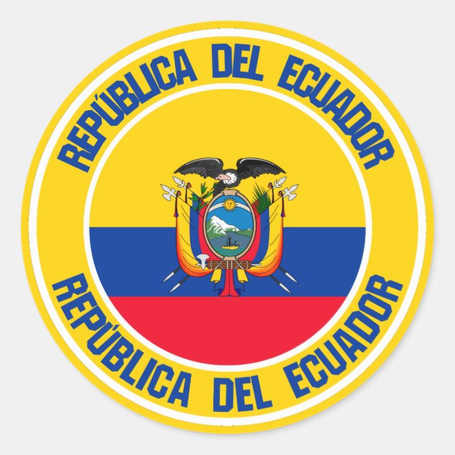 Ecuador-RundEmblem Runder Aufkleber (Vorderseite)