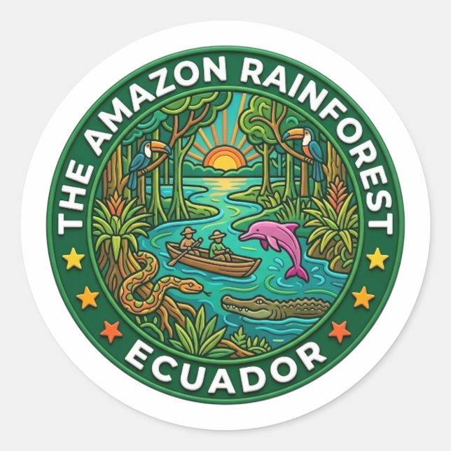 ECUADOR RUNDER AUFKLEBER (Vorderseite)