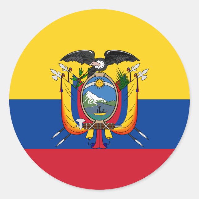 Ecuador Runder Aufkleber (Vorderseite)
