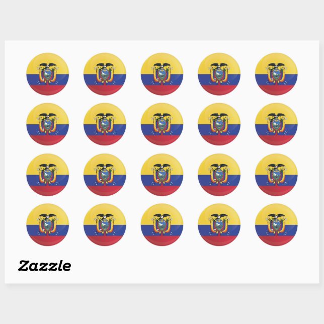 Ecuador-Rundsymbolflagge Runder Aufkleber (Blatt)