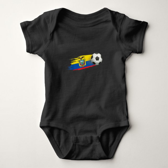 Ecuador Soccer Ball Ecuador Flag Jersey - Ecuador Baby Strampler (Vorderseite)