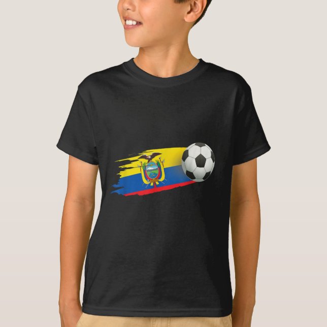 Ecuador Soccer Ball Ecuador Flag Jersey - Ecuador T-Shirt (Vorderseite)