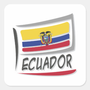 Ecuador-Stolz-X-Flagge Quadratischer Aufkleber