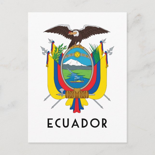 Ecuador - Symbol/Wappen/Flagge/Farben/Emblem Postkarte (Vorderseite)