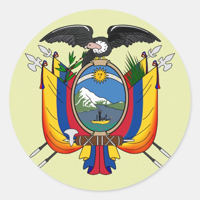 Ecuador-Wappen Detail Runder Aufkleber (Vorderseite)