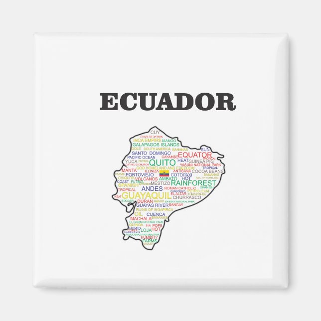 ECUADOR-WORT-COLLAGE MAGNET (Vorne)