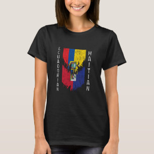 Ecuadoria Haitianische Flaggen rissen Torn Ecuador T-Shirt