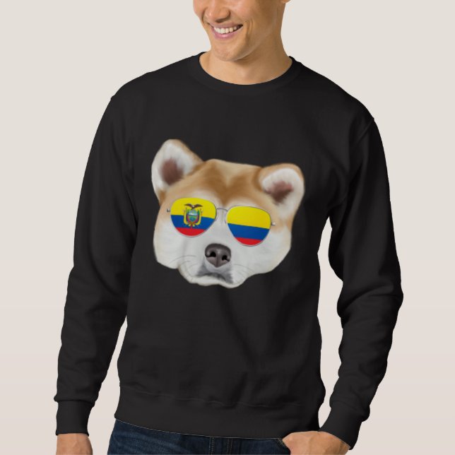 Ecuadorian Flag Akita Dog Ecuador Pocket Sweatshirt (Vorderseite)