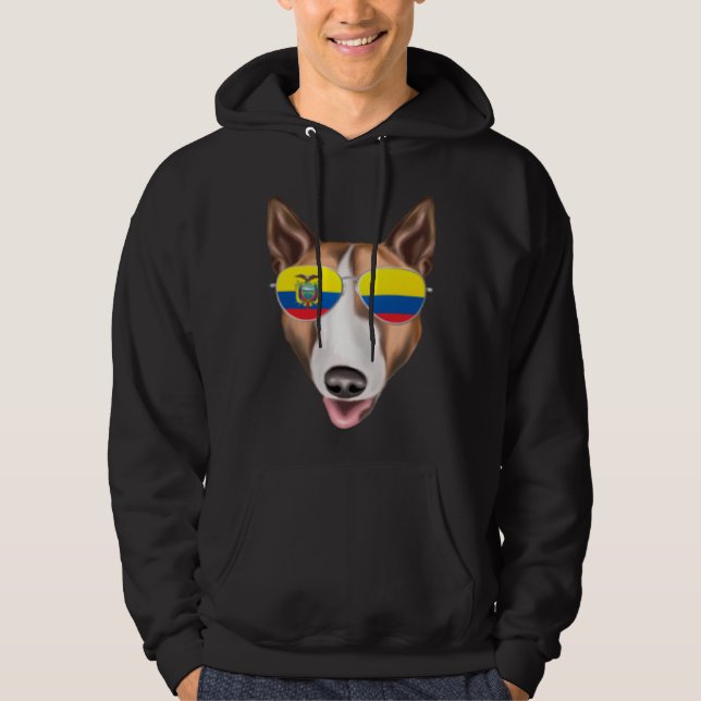 Ecuadorian Flag Bull Terrier Dog Ecuador Pocket Hoodie (Vorderseite)
