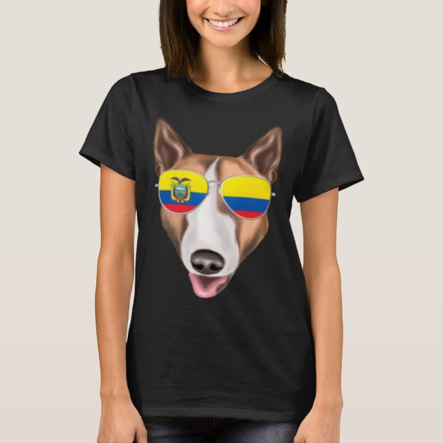 Ecuadorian Flag Bull Terrier Dog Ecuador Pocket T-Shirt (Vorderseite)