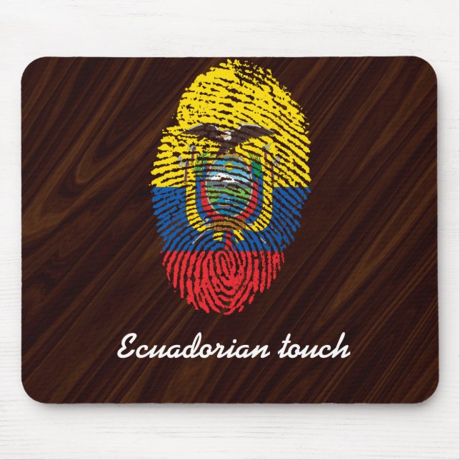 Ecuadorian-Touch-Fingerabdruckflagge Mousepad (Vorne)