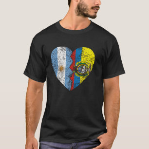Ecuadorianisch Argentinische Flaggen Herz Argenti T-Shirt