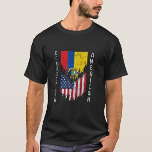 Ecuadorianische amerikanische Flaggen rissen Torn  T-Shirt