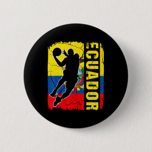 Ecuadorianische Basketball-Spieler Ecuador Flaggen Button
