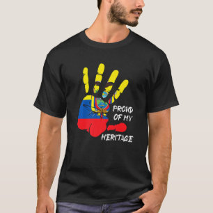Ecuadorianische Flag Finger Handprint Ecuador T-Shirt
