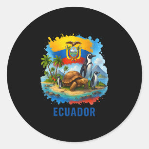 Ecuadorianische Flagge Ecuador Galapagos-Inseln Ur Runder Aufkleber