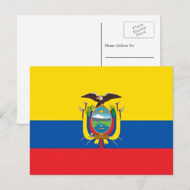 Ecuadorianische Flagge, Flagge Ecuadors Postkarte (Vorne/Hinten)