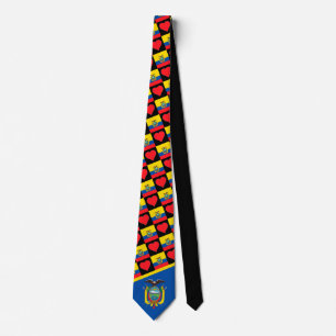 Ecuadorianische Flagge Herz EG Muster Ecuador Nati Krawatte