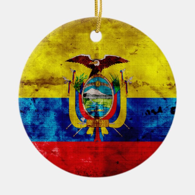 Ecuadorianische Flagge Keramik Ornament (Vorne)