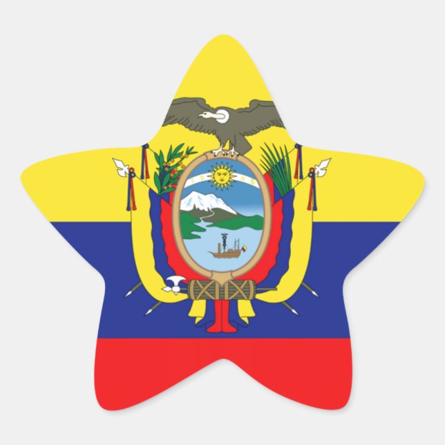 Ecuadorianische Flagge Stern-Aufkleber (Vorderseite)