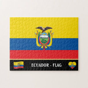 Ecuadorianische Flagge und ecuadorianisches Land /