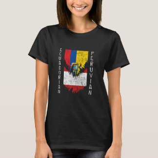 Ecuadorianische peruanische Fahnen rissen Torn Ecu T-Shirt