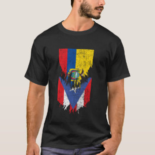 Ecuadorianische puerto-ricanische Fahnen riss Ecua T-Shirt
