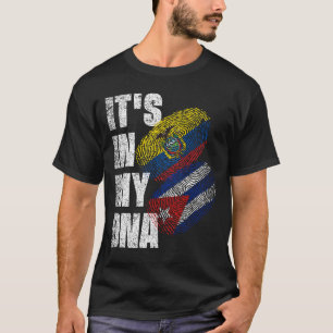 Ecuadorianische und kubanische DNA-Flagge-Erbe mis T-Shirt