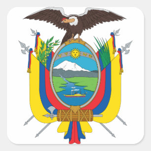 ecuadorianisches Wappen Quadratischer Aufkleber