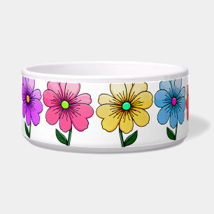 Écuelle 5 Fleurs de couleur Design Pet Bowl